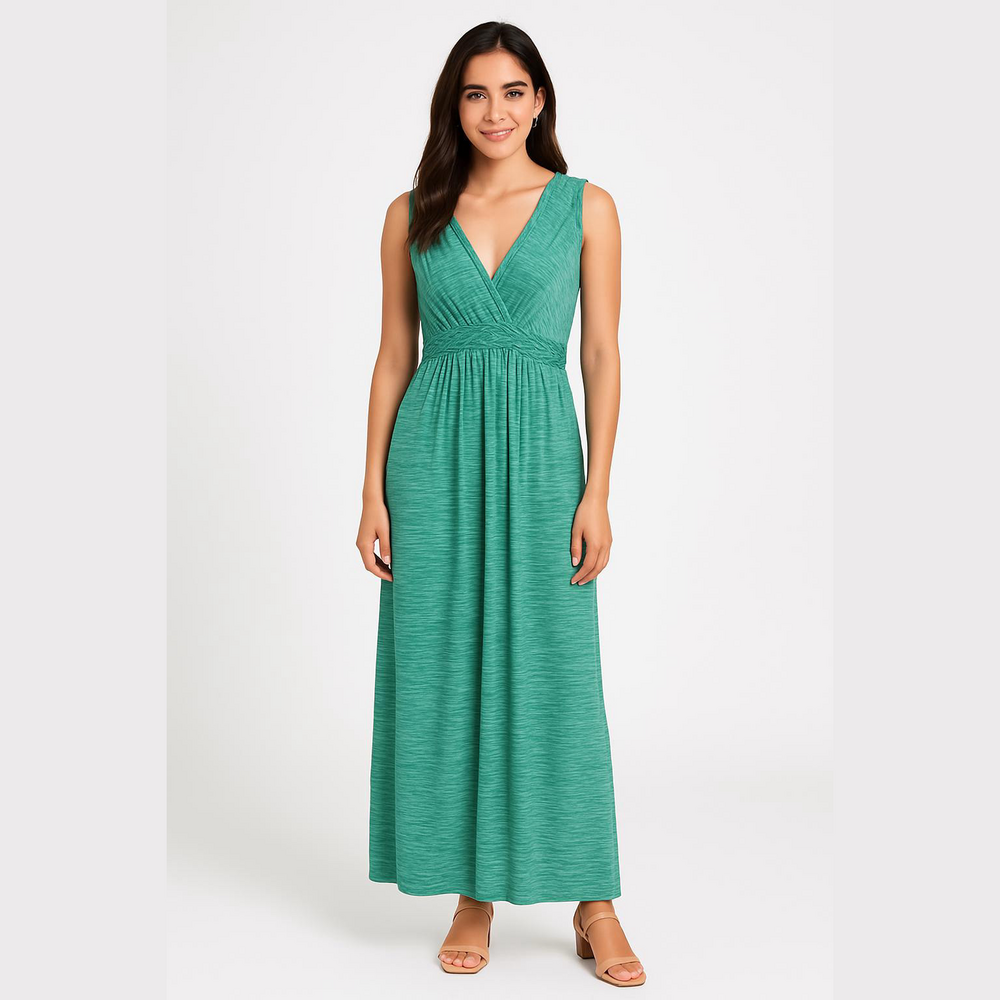 EUC Women's Spense Maxi Dress Size M Teal Sleeveless